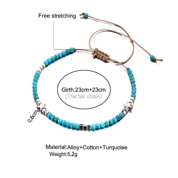 Handmade Bohemian Crystal Beads Anklet Set - Boho Style Jewelry