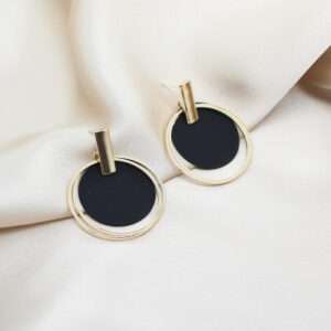Korean Style Sterling Golden Double Hoop Earrings - Trendy and Chic Jewelry