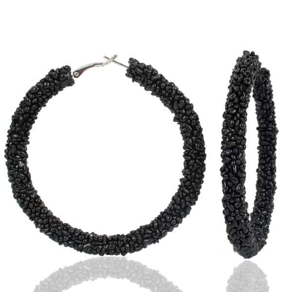 Raw stone Hoop Earrings for Women with boho vibe - Shop now