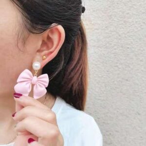 Pearl Bow Earrings for Women