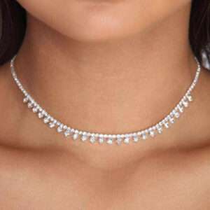 Handmade Rhinestone Necklace Choker for Your Wedding