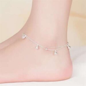 Silver Plated Bell Anklet Single Bead - Handmade Summer Jewelry. A beautiful and unique addition to your summer accessories collection.