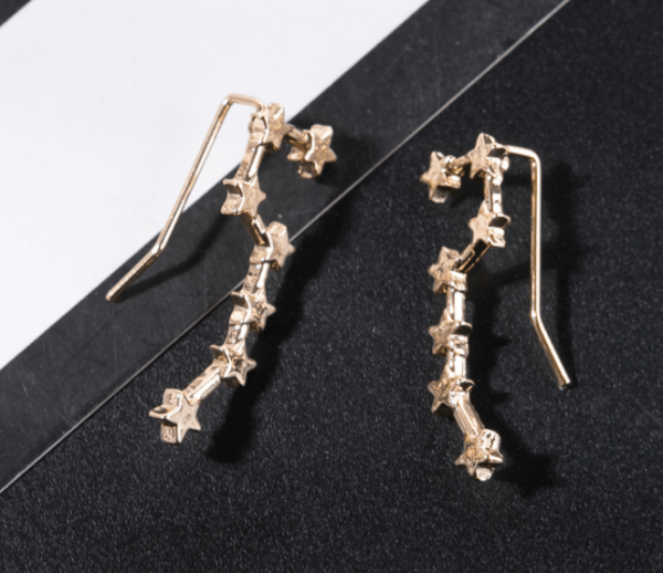 Handmade sterling silver ear climbers featuring the Big Dipper constellation, perfect for stargazers and astronomy enthusiasts