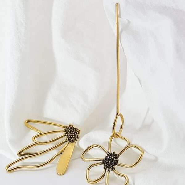 Gold Drop Earrings for Women with Super Long Bronze Dangles - Elegant and Trendy Jewelry