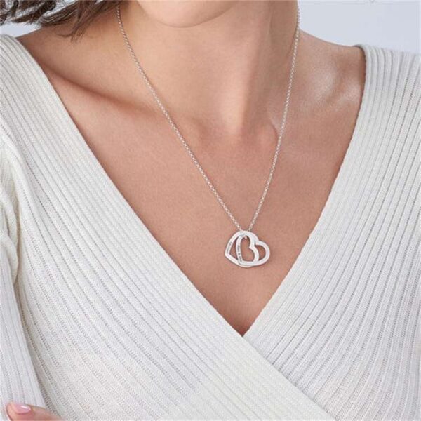 Double Heart Necklace for Women - Symbolic Jewelry