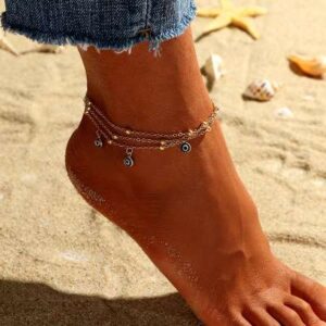 Minimalist Eye Charm Anklet for Women - Elegant and Meaningful