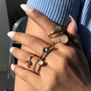 8 Pc Ring Set Collection - Fashionable Rings for Every Occasion