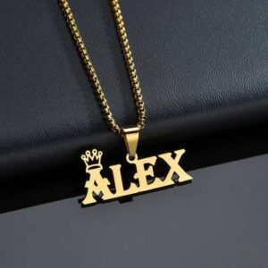 Rock Style Bead Personalized Name Necklace