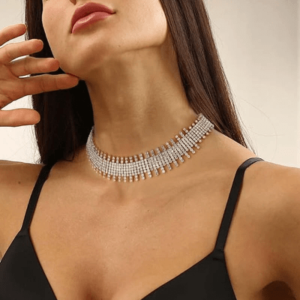 Rhinestone Tennis Chain Necklace Choker for Women