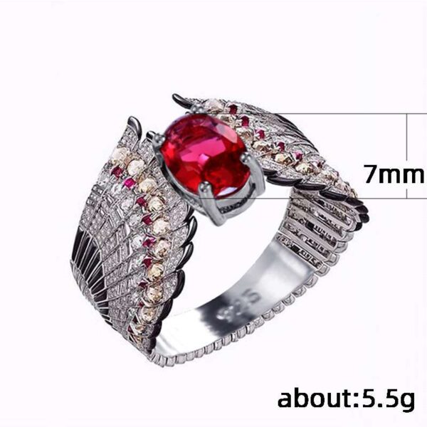 Close-up of Zircon Ladies' Ring with Shimmering Stones on White Background