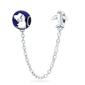 Charm Bracelet Charms - Silver Earth Airplane