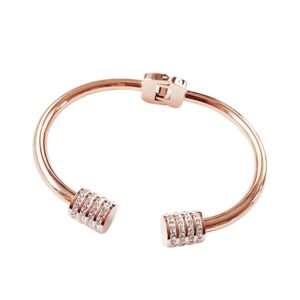 Rose Gold Bangle Bracelet - Elegant Titanium Steel Design
